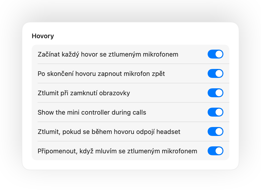 Nastavení Muffle pro začínání hovorů se ztlumeným mikrofonem a další automatizace