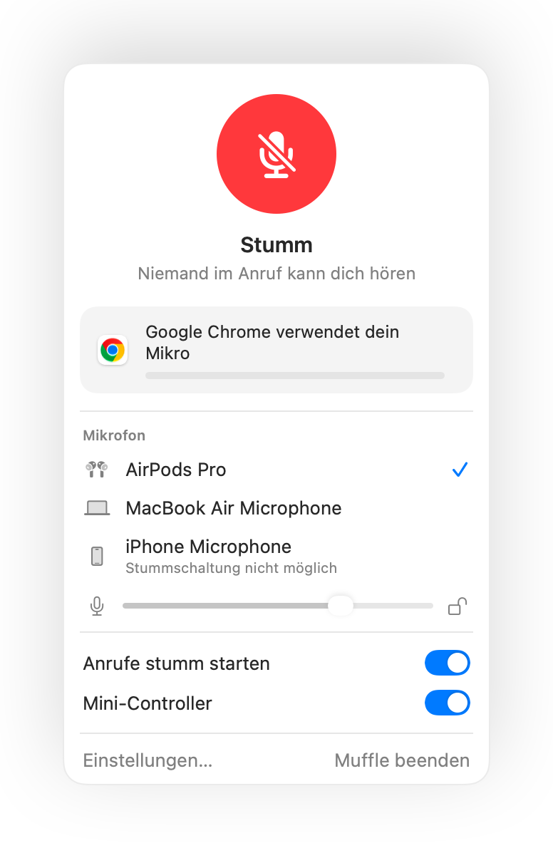 Push-to-Talk am Mac, in jeder App
