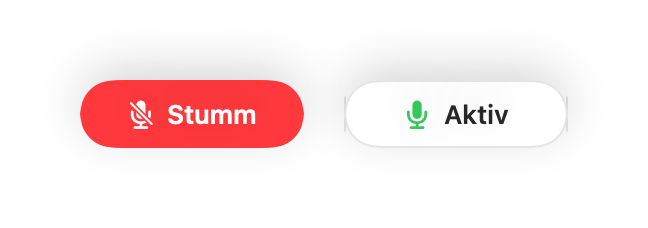 Der schwebende Mini-Controller im stummgeschalteten und aktiven Zustand