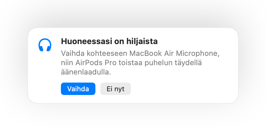 Muffle ehdottaa Macin mikrofonia, koska huoneessa on hiljaista
