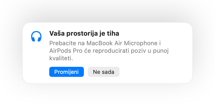 Muffle predlaže mikrofon Maca jer je prostorija tiha