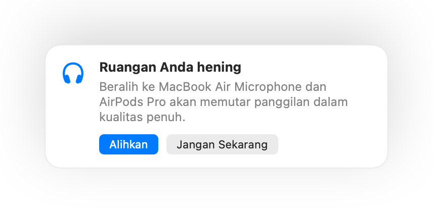 Muffle menyarankan mikrofon Mac karena ruangan hening