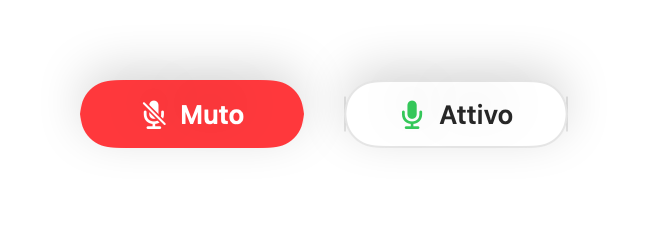 Il mini controller fluttuante con microfono disattivato e attivo