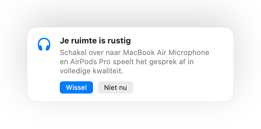 Muffle stelt de microfoon van de Mac voor omdat de ruimte rustig is