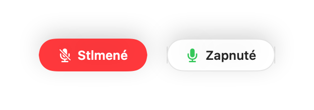 Plávajúci mini ovládač v stave stlmenia a zapnutia