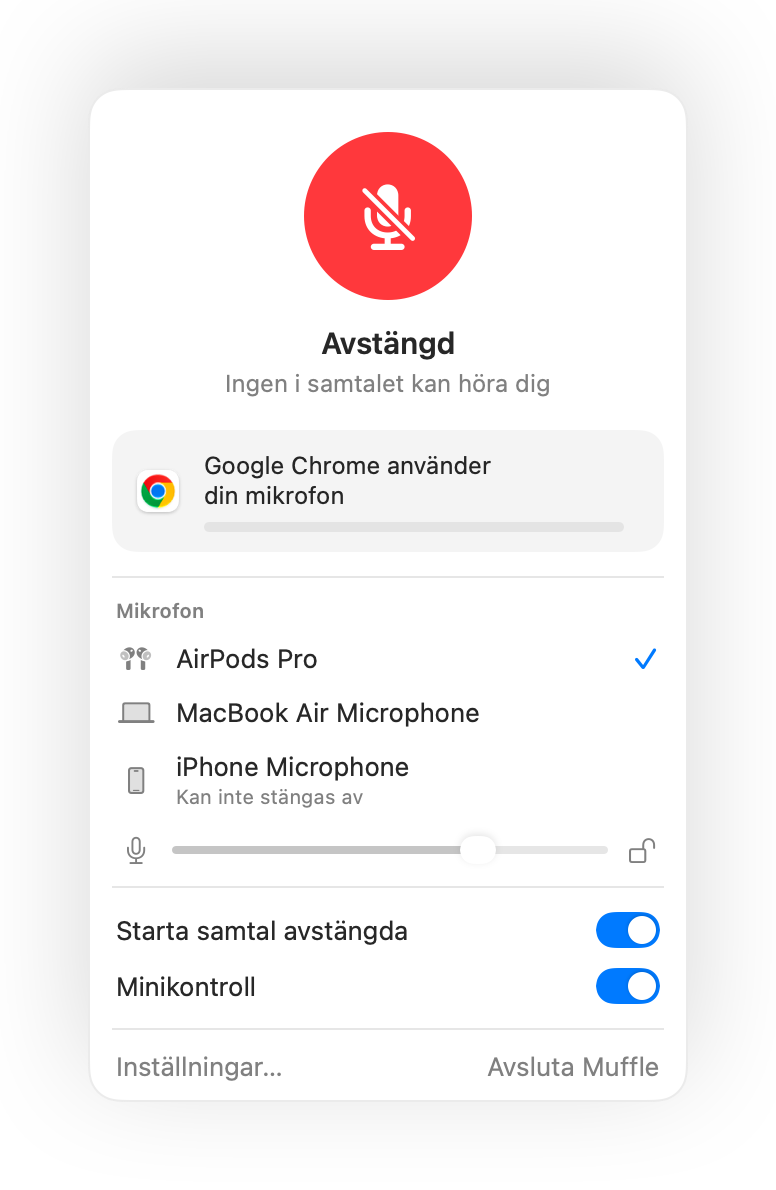 Push to talk på en Mac, i alla appar