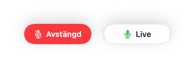 Den flytande minikontrollen i lägena avstängd och live