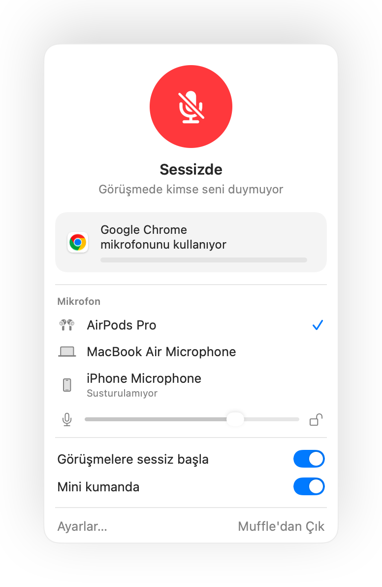 Mac mikrofonunu klavye kısayolu ile susturma