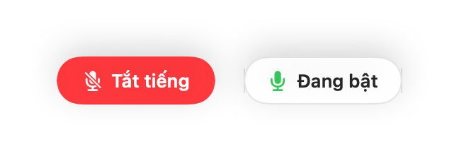 Bộ điều khiển thu nhỏ dạng nổi ở trạng thái tắt tiếng và đang bật